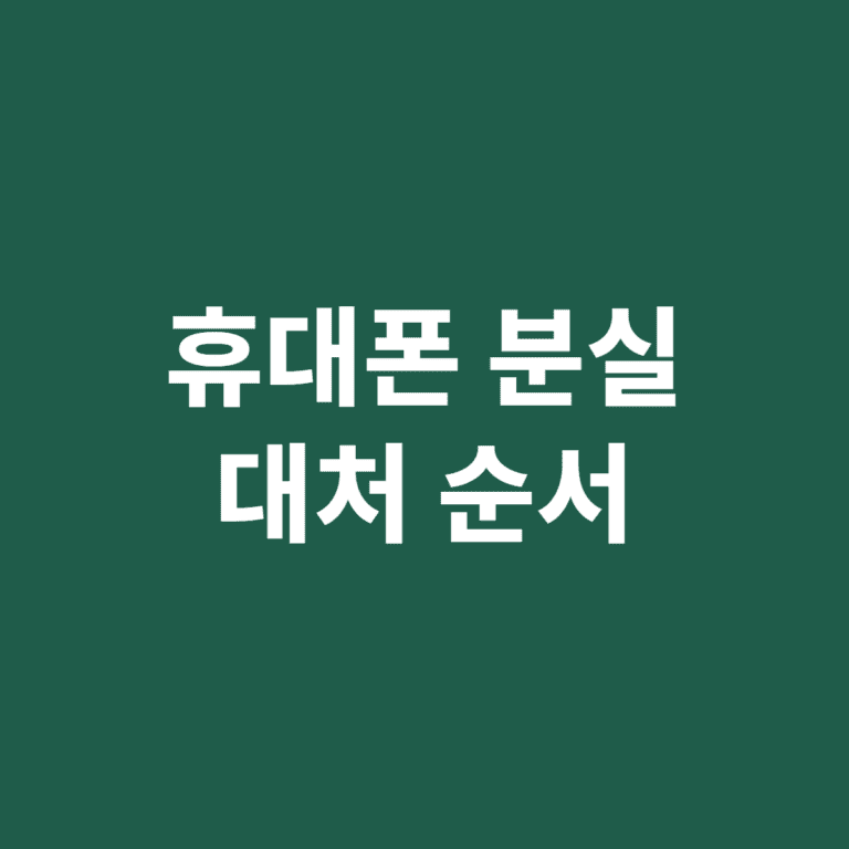 휴대폰 분실 직후 위치 찾기와 잠금 순서