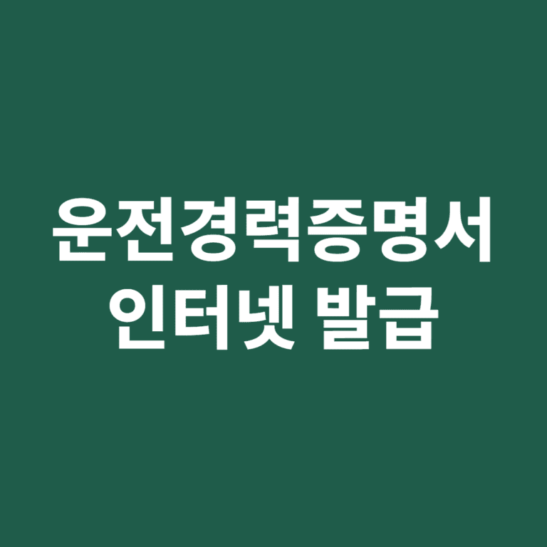 운전경력증명서 인터넷 발급 무료 방법
