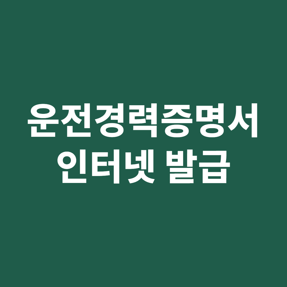 운전경력증명서 인터넷 발급 무료 방법