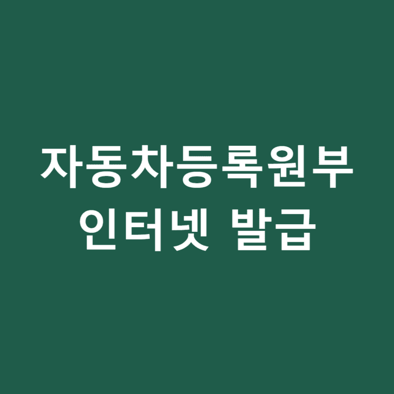 자동차등록원부 인터넷 발급