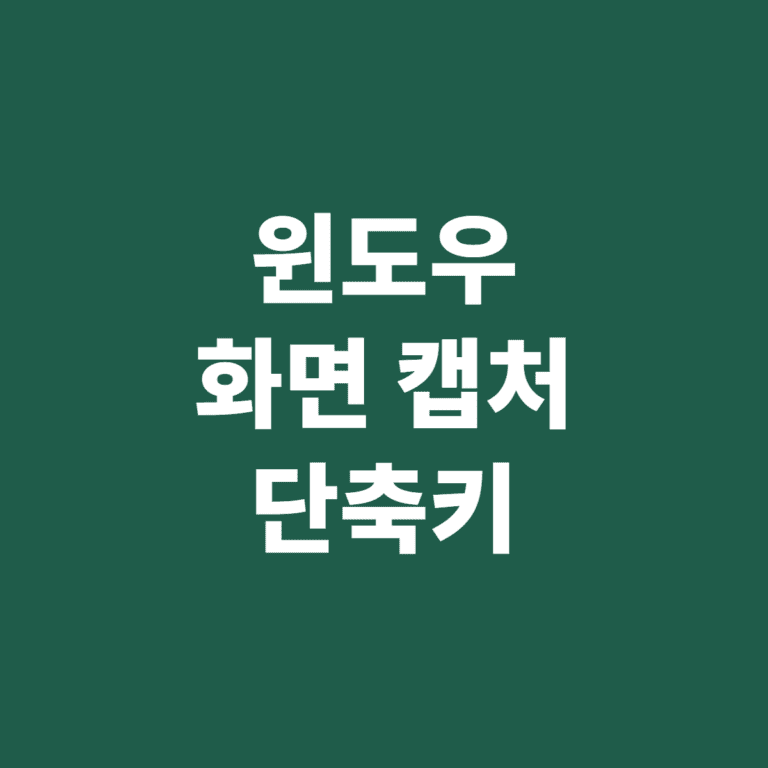 윈도우 화면 캡처 단축키 6가지 상황별 정리