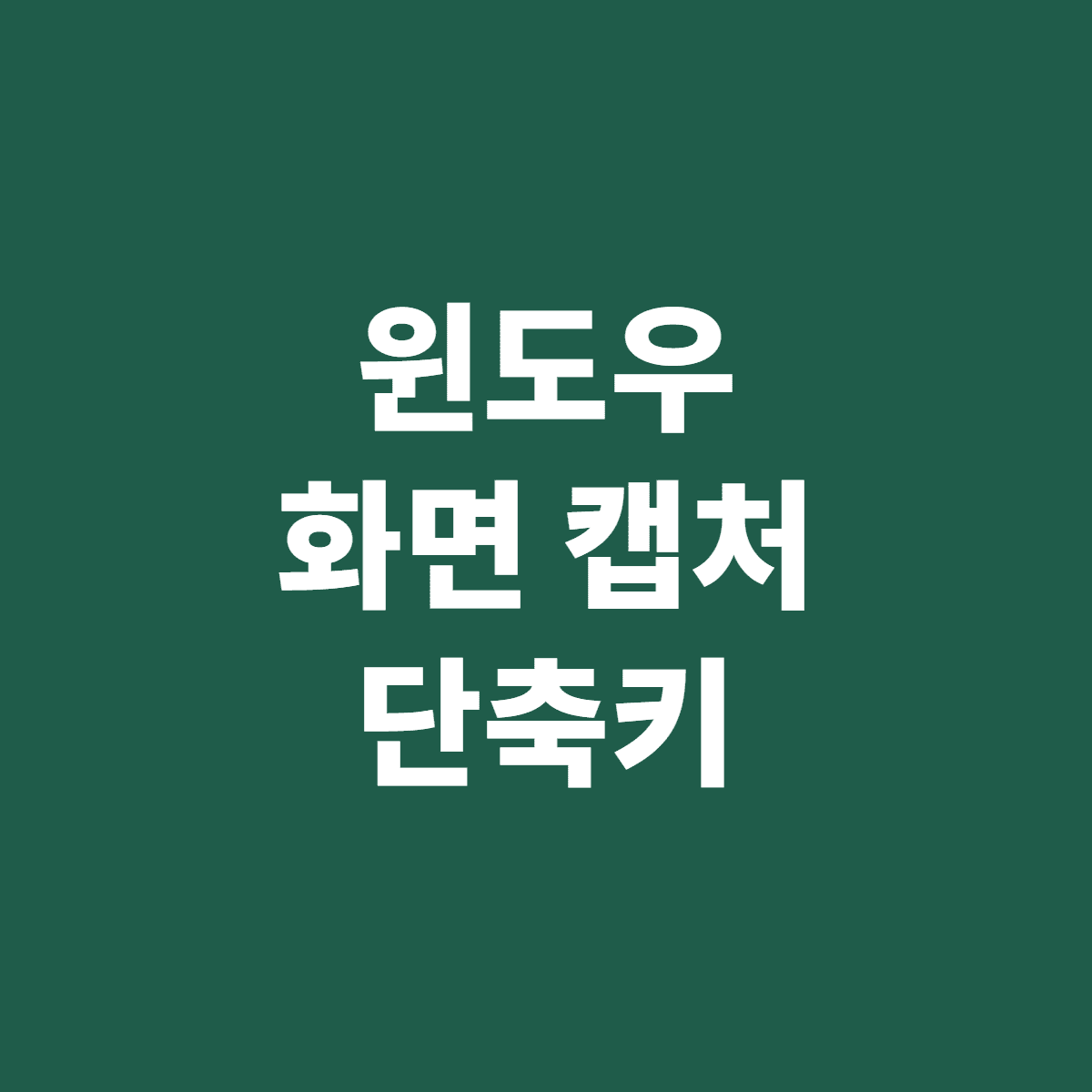 윈도우 화면 캡처 단축키 6가지 상황별 정리